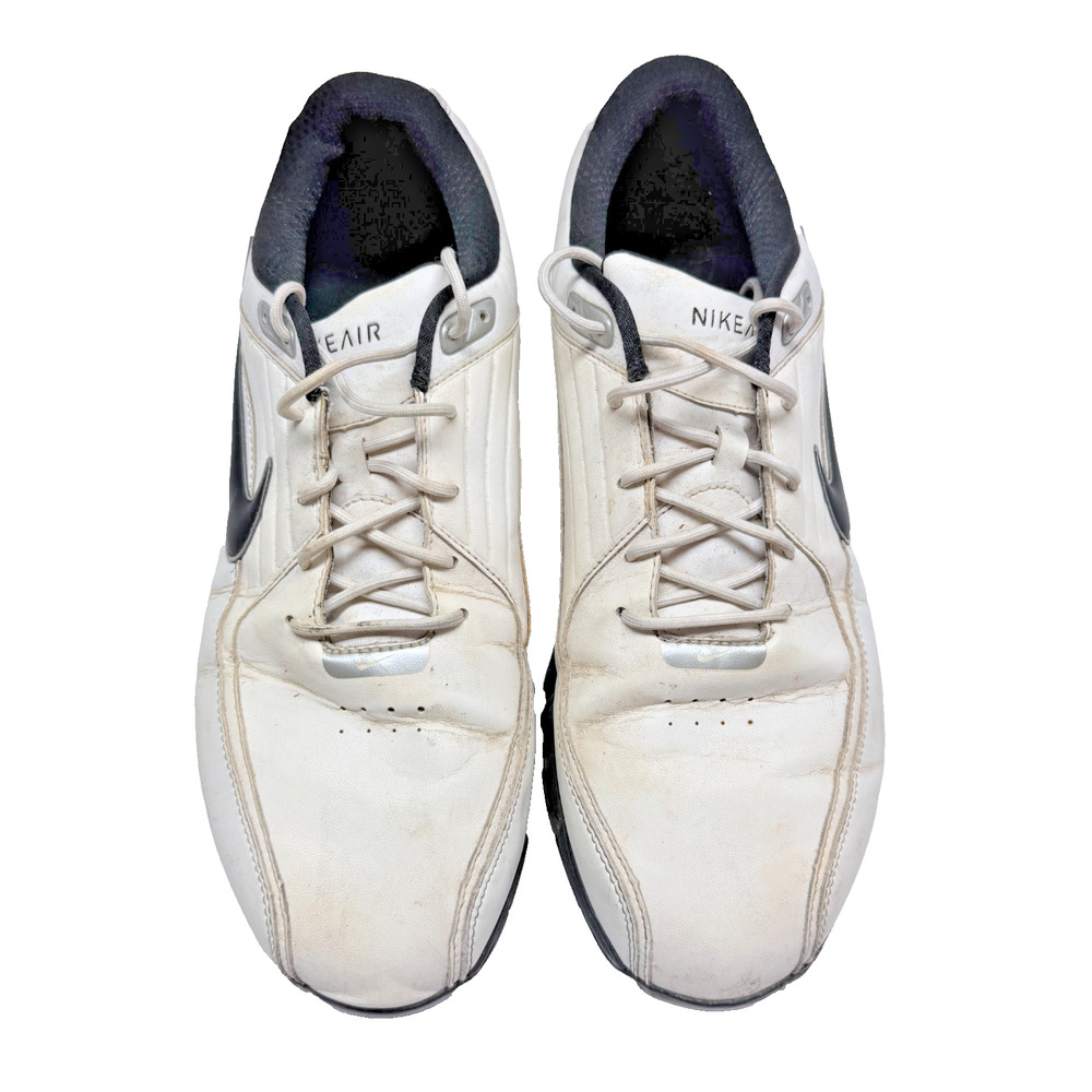 Nike Air Tac Power Channel Size 10.5W Mens Leather Golf Shoe White Black